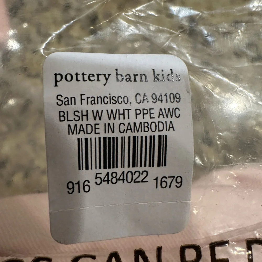 Pottery Barn Kids Anywhere Chair  Cover Blush Pink w white piping “Hailey” NEW - Picture 6 of 6